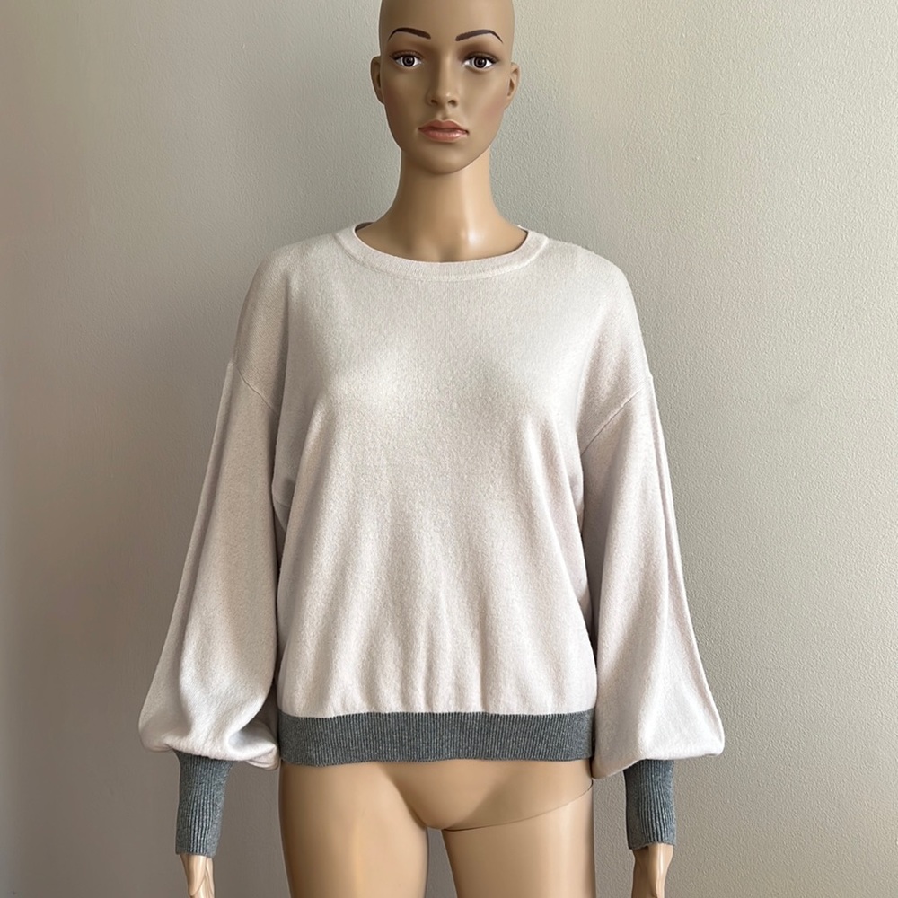 SEVENTY Venezia Puff Sleeve Wool Cashmere Sweater Size L